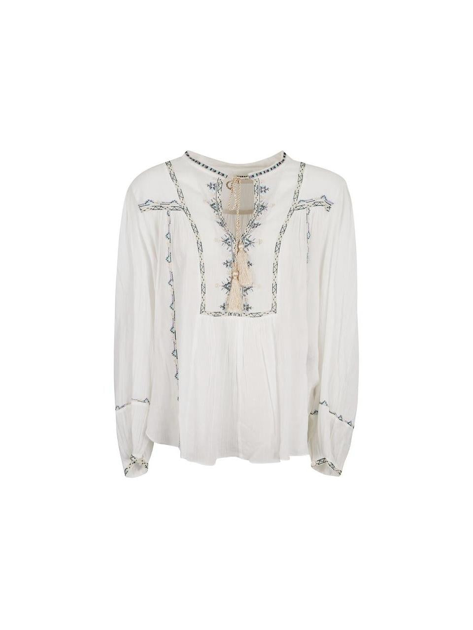 Isabel Marant SILEKIA Cotton Shirt White Round Neck Knit