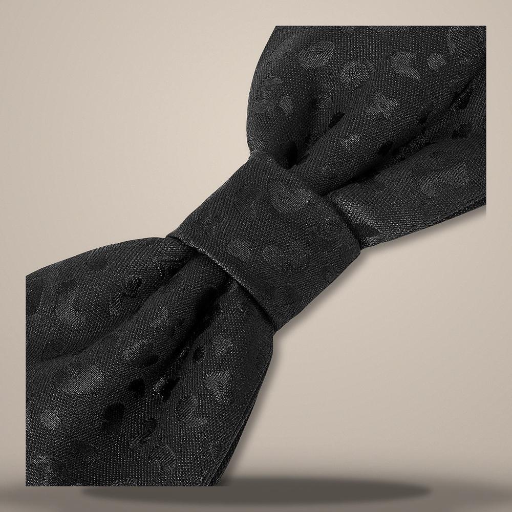 Louis Vuitton Satin Cheetah Bow Tie Black M98034