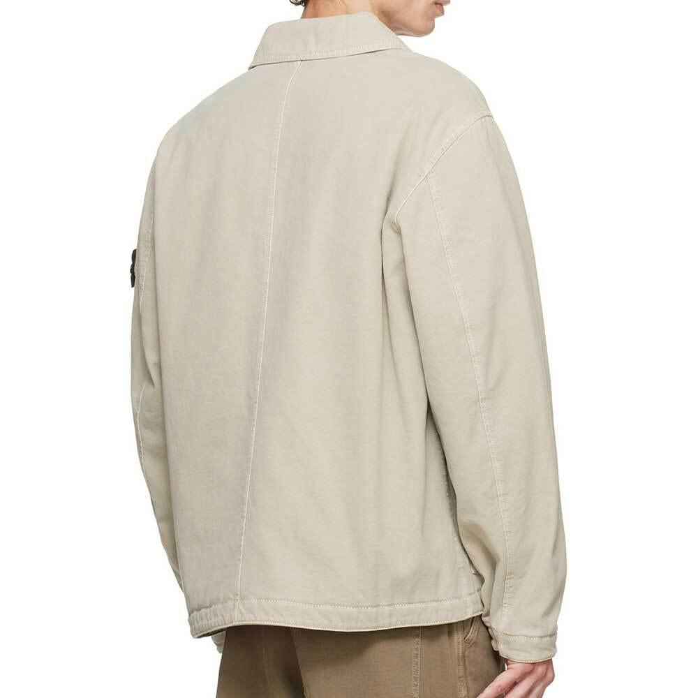 STONE ISLAND Logo Patch Chest Pocket Overshirt Jacket Navy Cotton