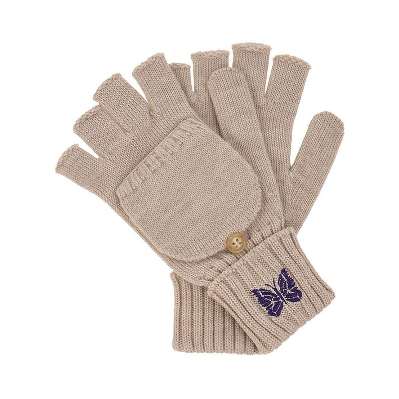 NEEDLES Merino Wool Convertible Gloves Beige Men’s Knit