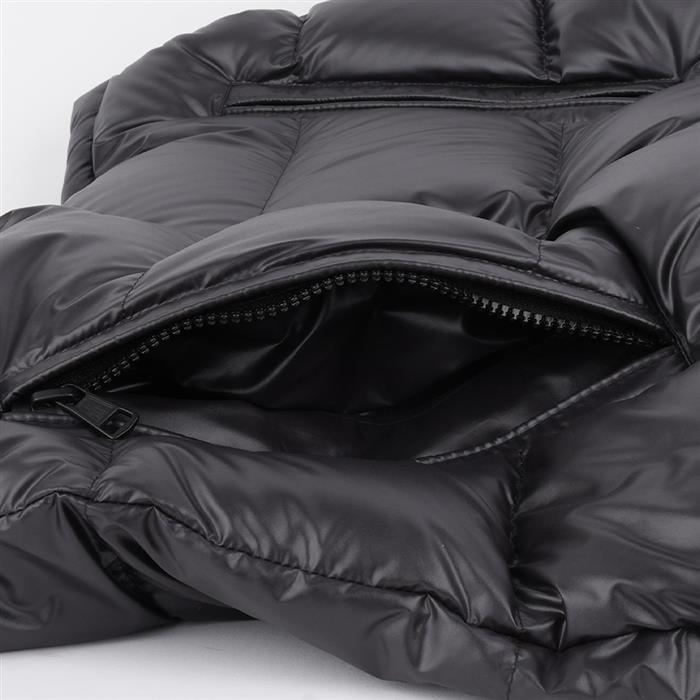 Moncler Black Nylon Hooded Short Down Jacket