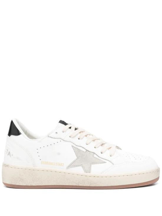 GOLDEN GOOSE Ball Star Suede Star Low-Top Sneakers White/Gray