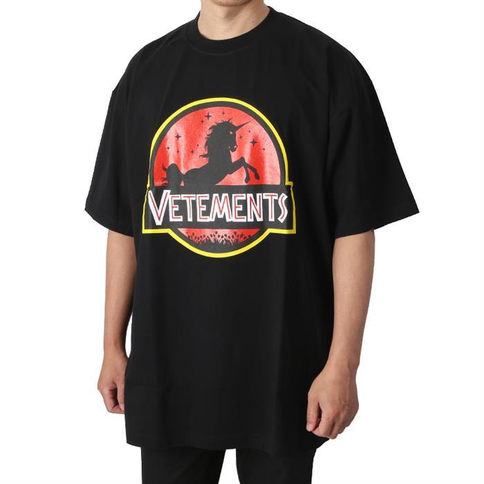 Vetements Black Wild Unicorn Oversized Short Sleeve T-Shirt