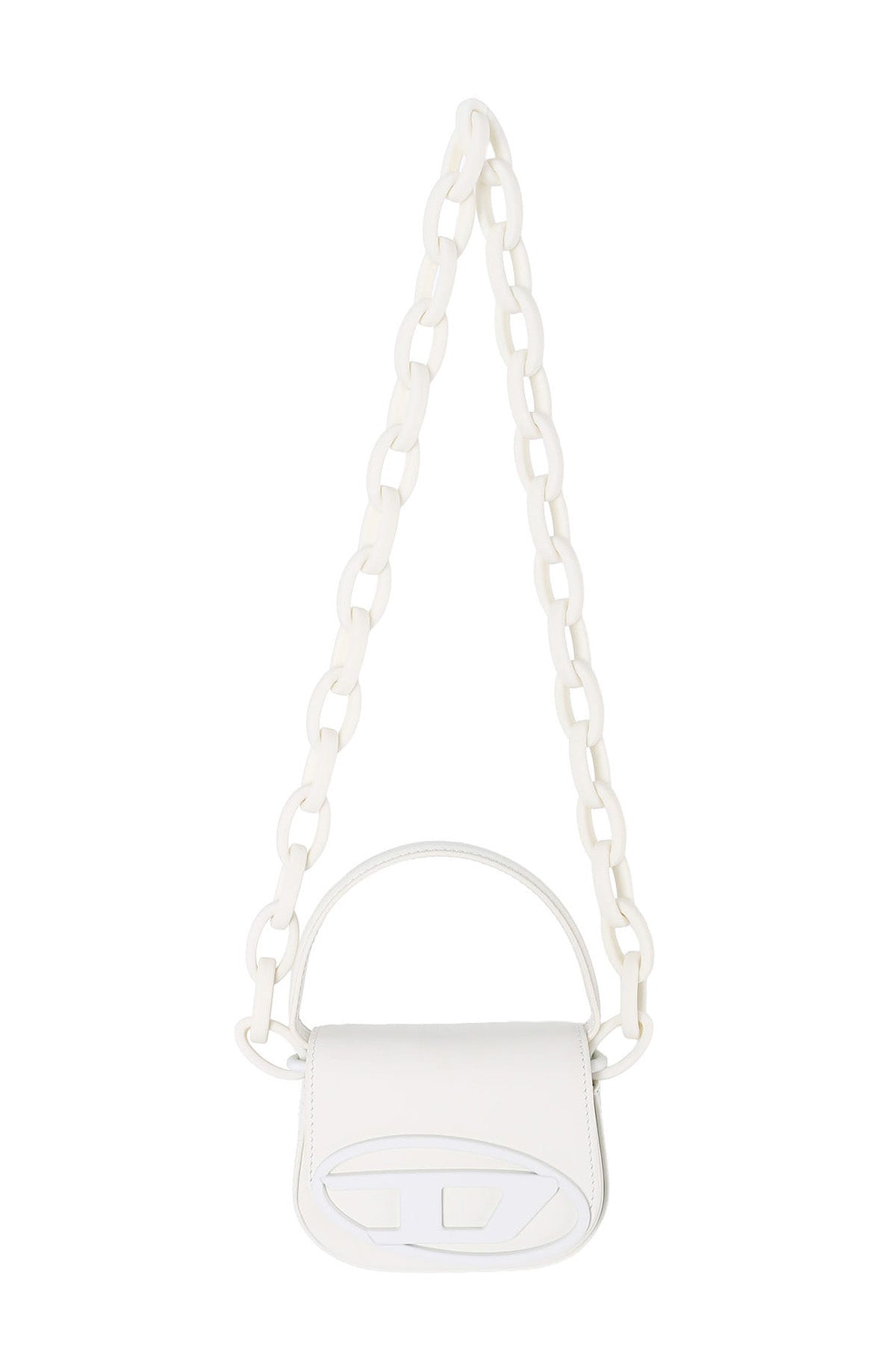 DIESEL 1DR XS Chain Strap Crossbody Bag White