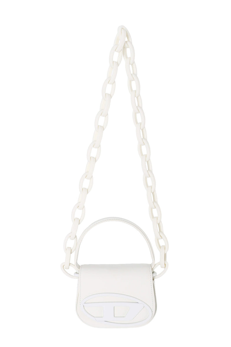 DIESEL 1DR XS Chain Strap Crossbody Bag White