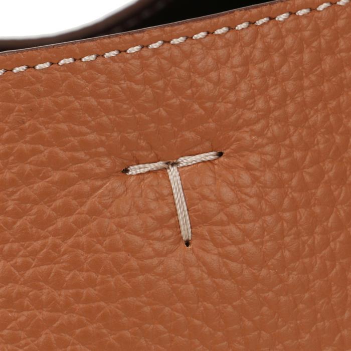 Tods Timeless Charm Micro Tote Bag Leather Beige