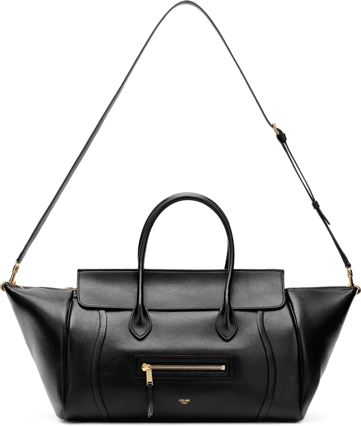 CELINE Black Leather Tote Bag