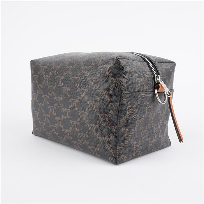 CELINE Triomphe Canvas Calfskin Take Away Crossbody Bag