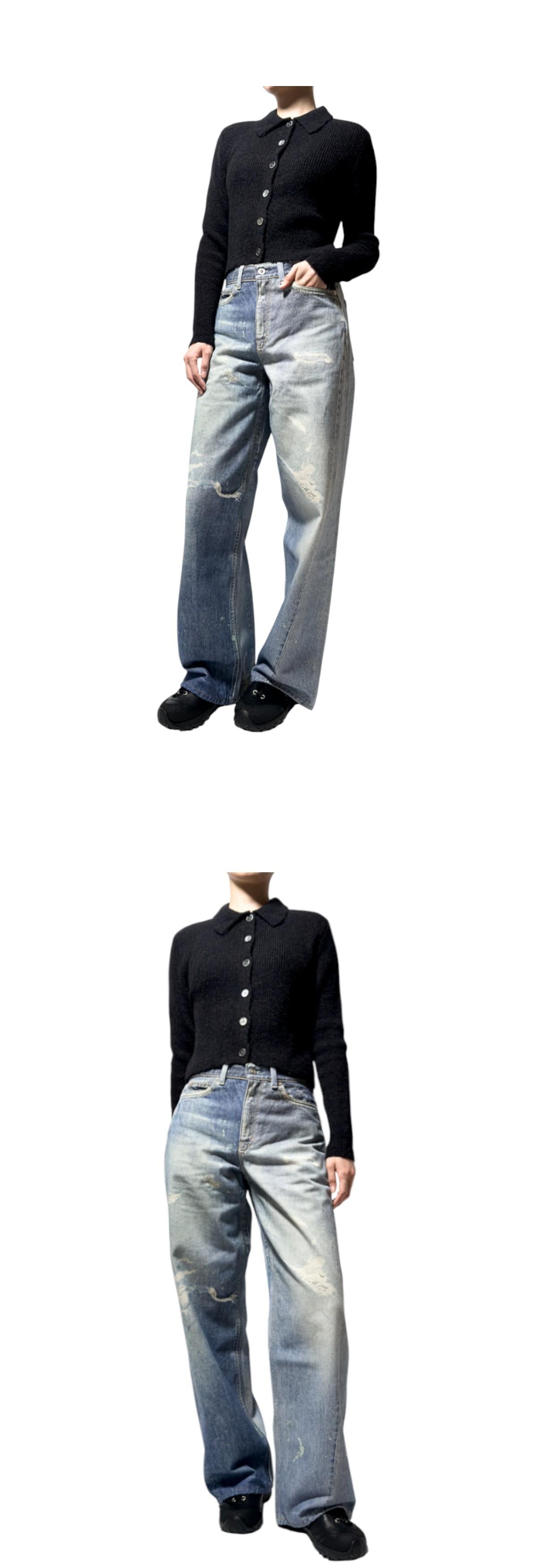OUR LEGACY Black Fuzzy Alpaca Knit Cardigan