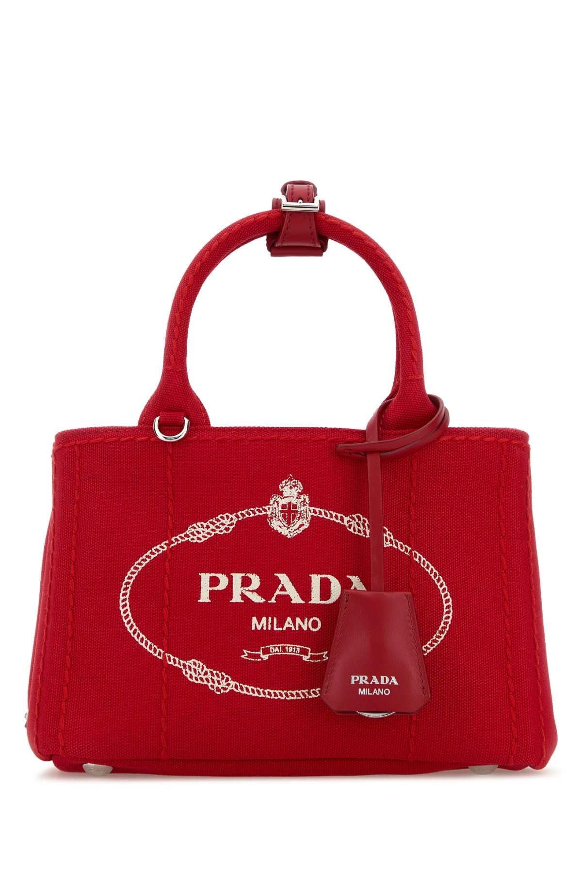 PRADA Black Leather Structured Tote Bag