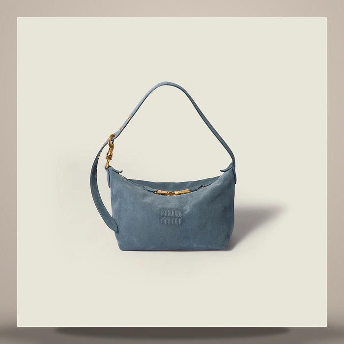 Miu Miu Suede Spirit Leather Shoulder Bag 5BC216 2CSS F0154