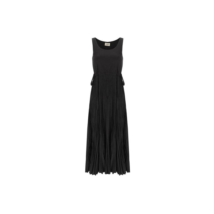 Max Mara Pleated Jersey Midi Dress Black 262562 6071