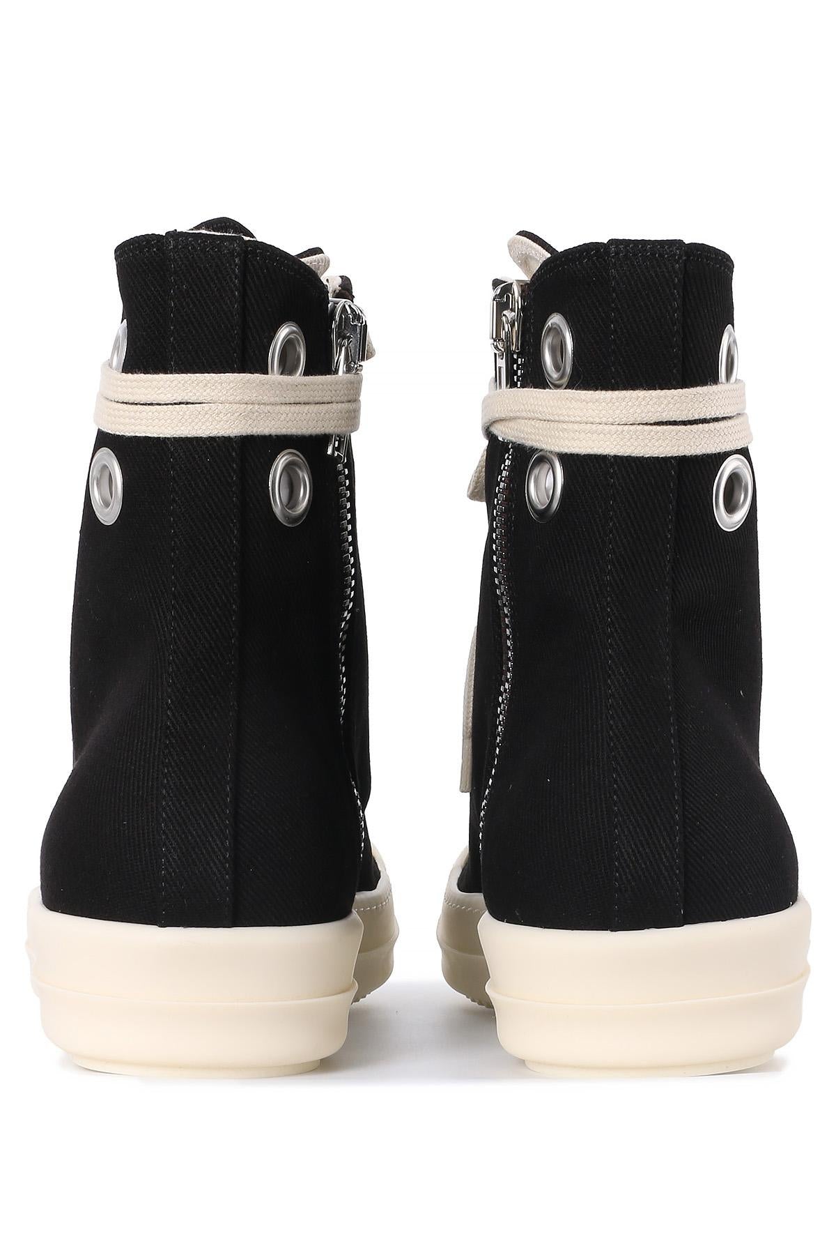 Rick Owens DRKSHDW Overdyed Denim Eyelet High-Top Sneakers B DU01E3800 DOES1 911