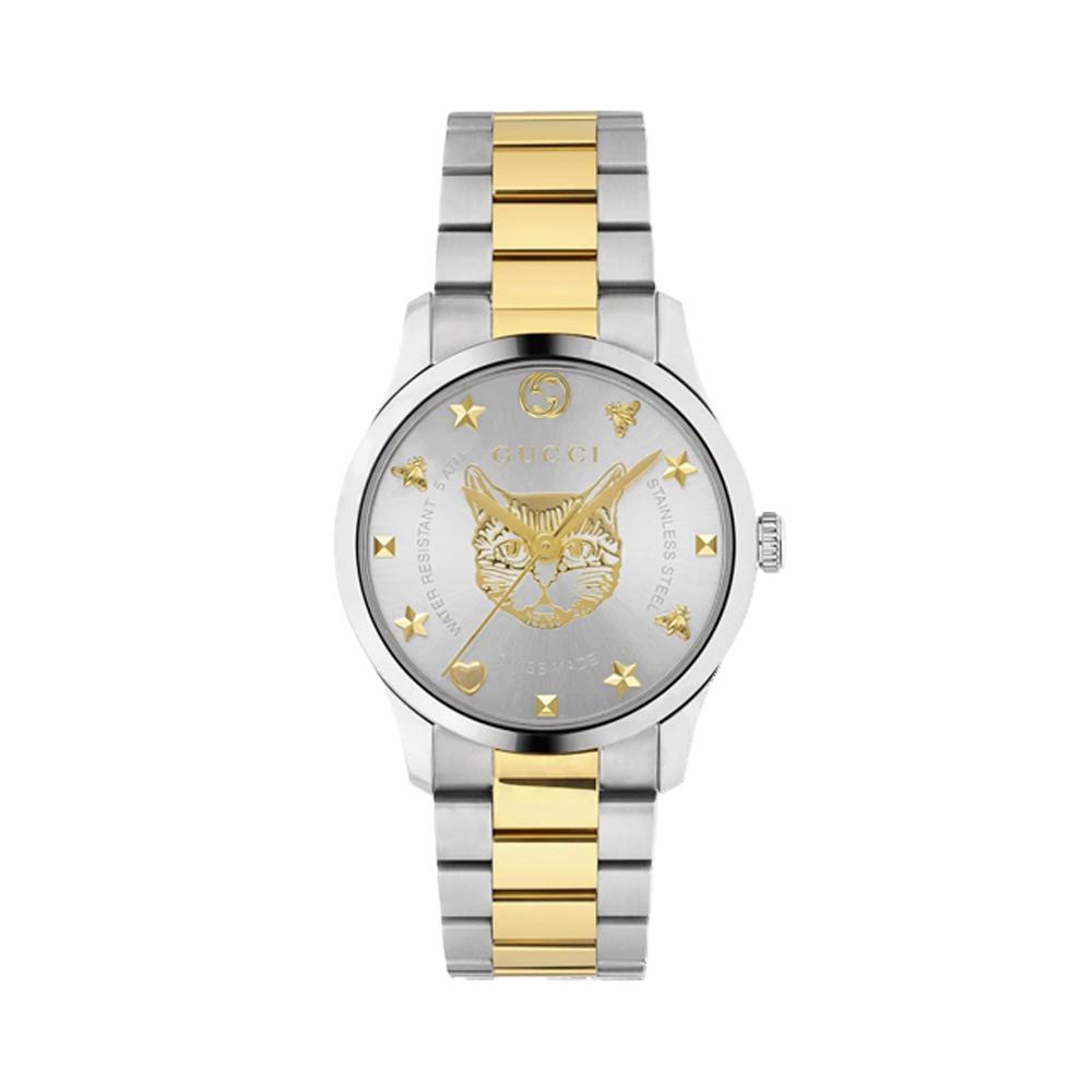 GUCCI G-Timeless Silver-Tone Stainless Steel Quartz Watch 38mm Men’s
