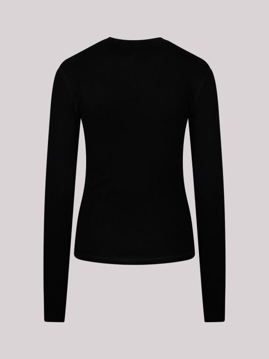 DIESEL Black Micro Rib Mock Neck Long Sleeve Turtleneck A103990BLAN9XX BLACK DOM