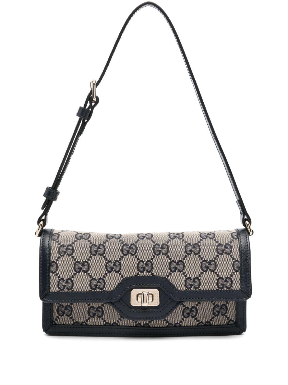 GUCCI Blue Leather Shoulder Bag