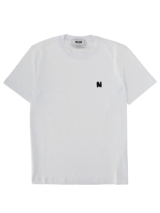 MSGM White Short Sleeve T-Shirt for Women 3941MDM96 25779801