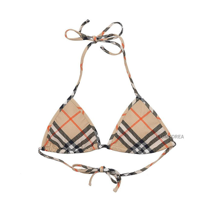 BURBERRY Sand Check Top Swimsuit for Women 8100759 W ES24 WW SIC B9368