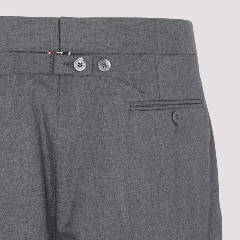 THOM BROWNE 4-Bar Plain Weave Wool Classic Pants Slate Gray
