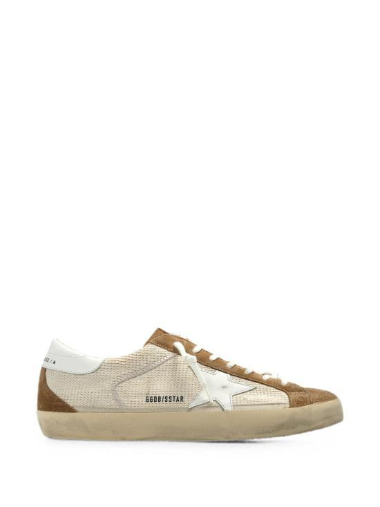 GOLDEN GOOSE Cream White Brown Leather Sneakers Men