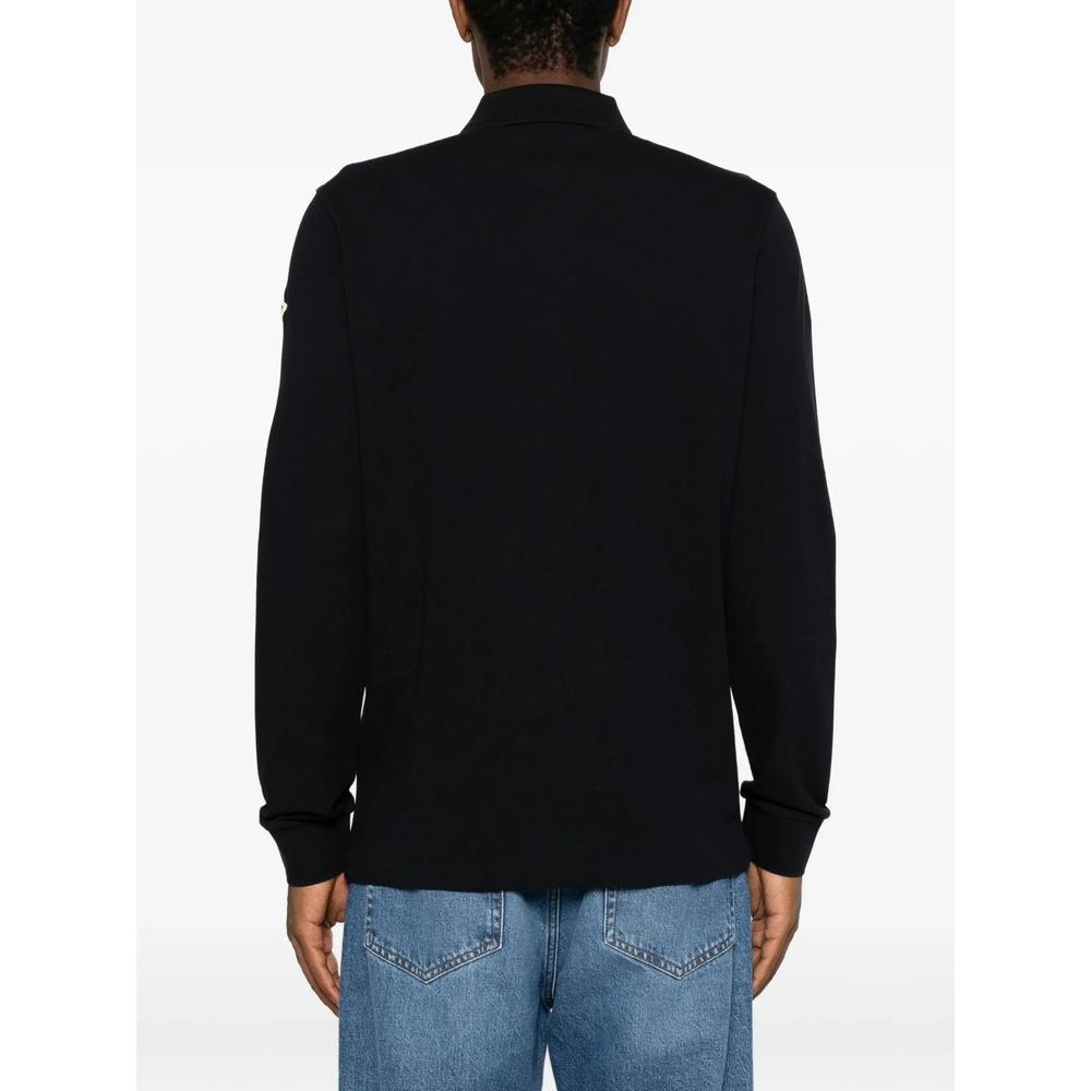 Moncler Logo Perri Men’s Long Sleeve Polo Shirt Navy Cotton