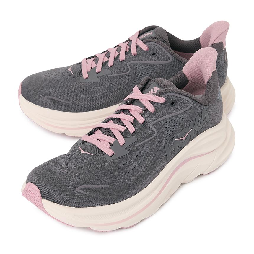HOKA Clifton 10 Women’s Running Shoes Gray Blue Low-Top Sneakers