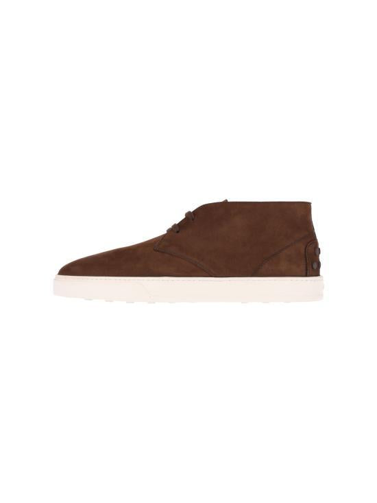 Tods Coconut Brown Leather Low-Top Sneakers for Men