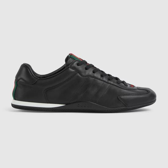 GUCCI Black Leather Low-Top Sneakers 857018 AAFUH 1086