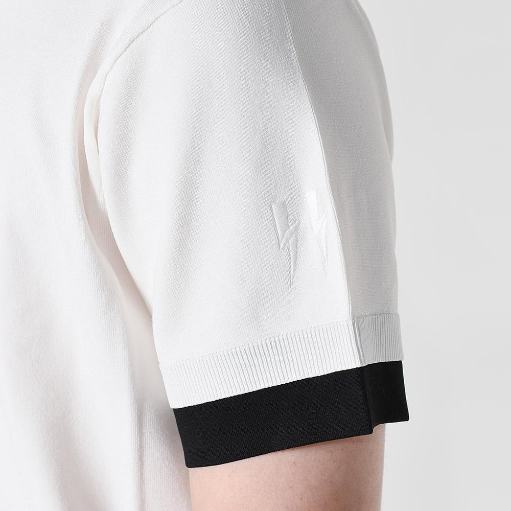 Neil Barrett Bolt Embroidered Layered Short Sleeve T-Shirt White