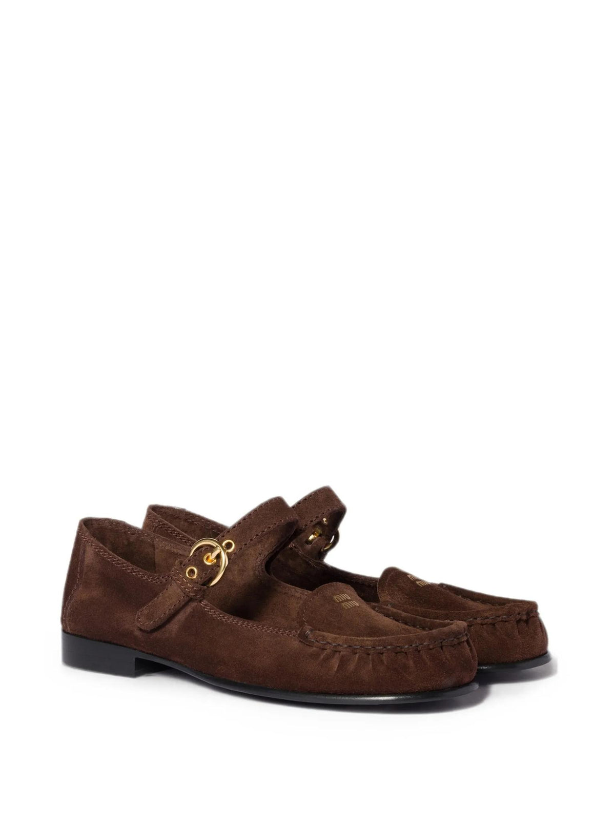 Miu Miu Black Leather Loafer Shoes