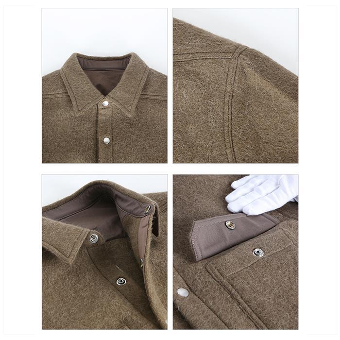 Rick Owens Long Sleeve Felt Overshirt Jacket