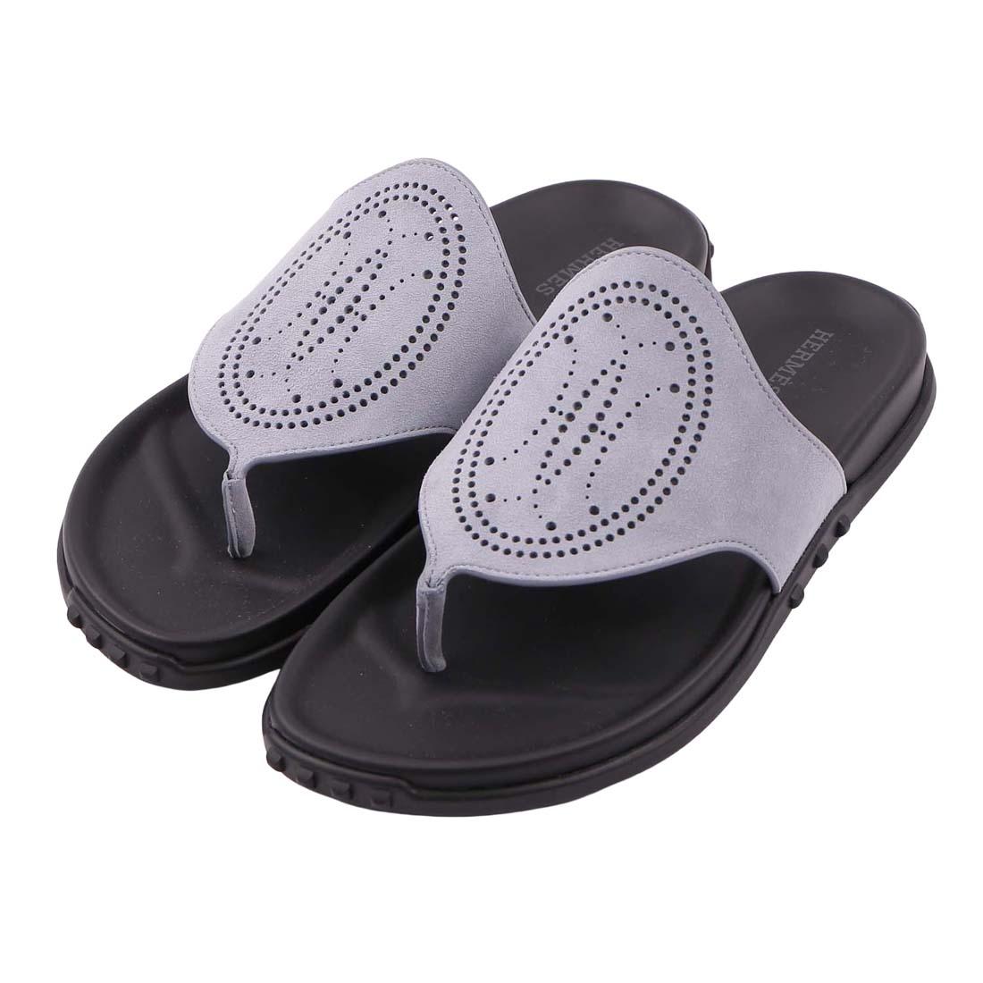 HERMES Blue Natura Slide Sandals Women’s Slippers