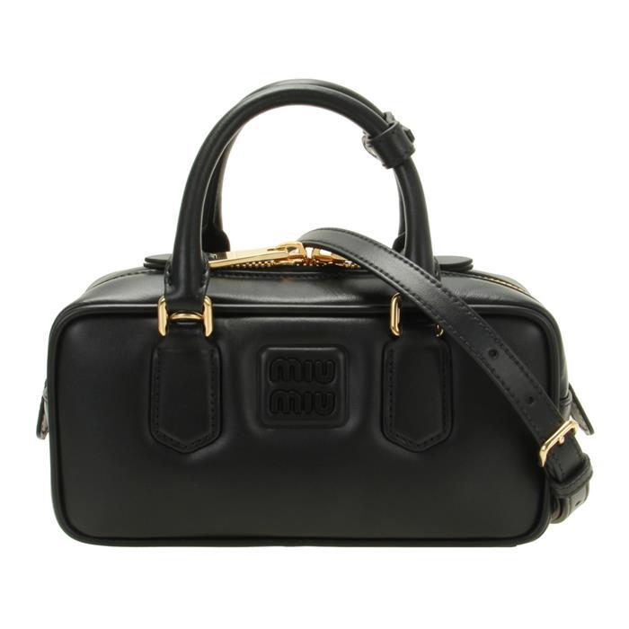 Miu Miu Arcadie Leather Tote Bag Black
