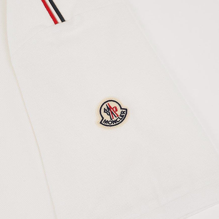 Moncler Men’s Trim Piqué Polo Shirt White