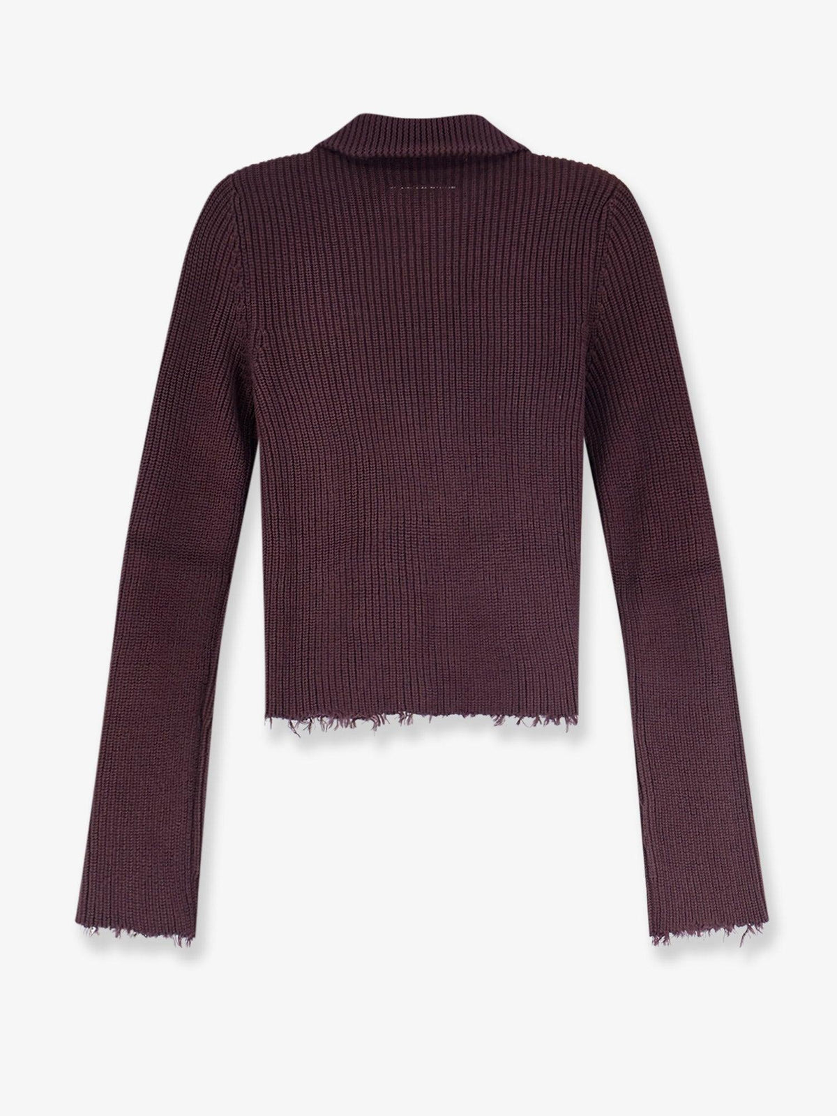 Maison Margiela Wool Zip-Up Knit Cardigan Ivory Women’s