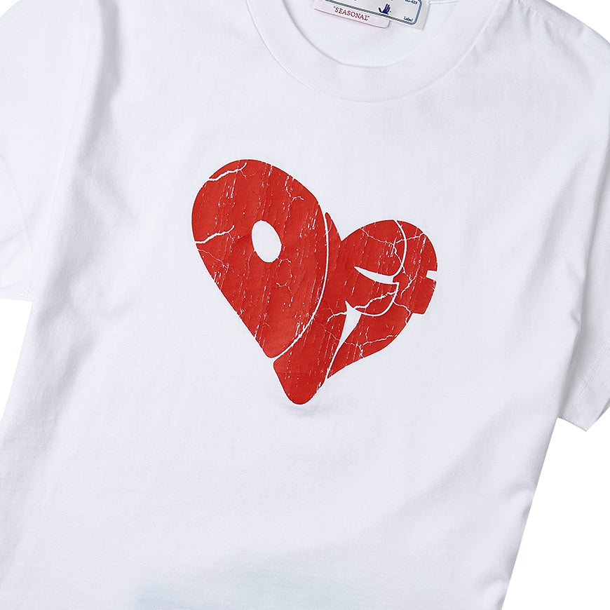 OFF WHITE Heart Logo Print Short Sleeve T-Shirt White