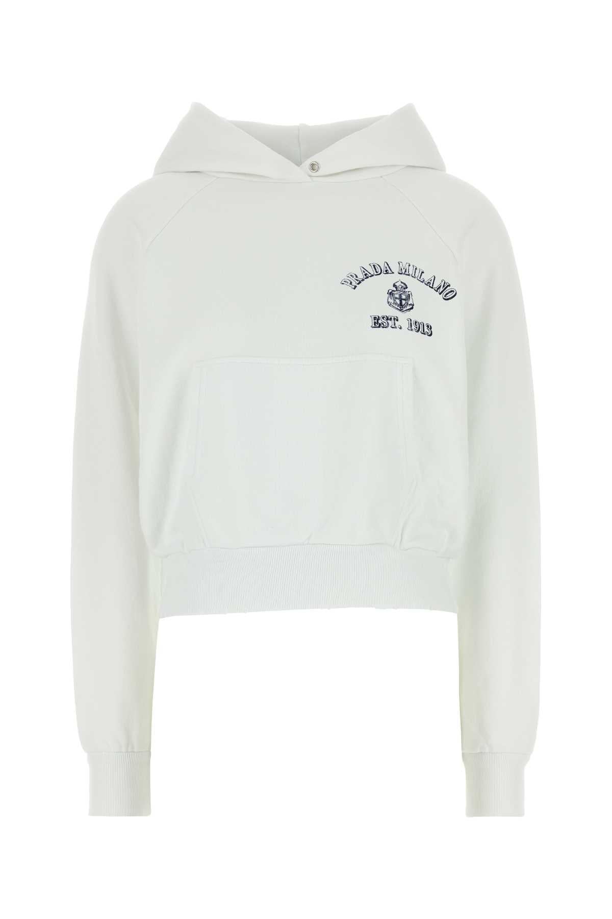 PRADA Black Cotton Logo Hoodie for Women