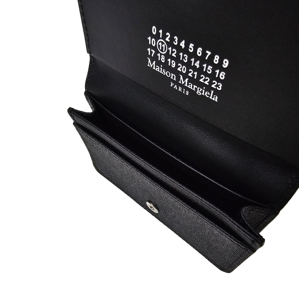 Maison Margiela Black Fold Double Card Holder Wallet