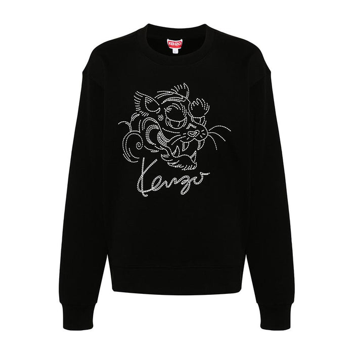 KENZO Star Tiger Logo Black Sweatshirt FE6 5SW218 4MG 99J