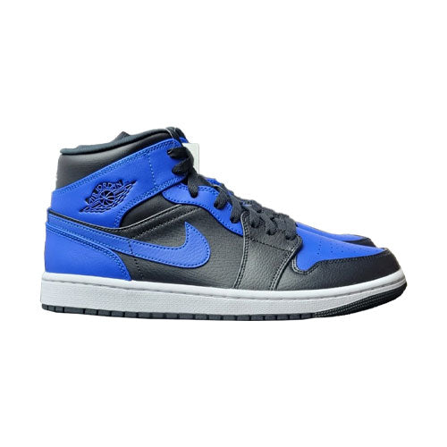 Air Jordan 1 Mid Black Hyper Royal GS High Top Sneakers