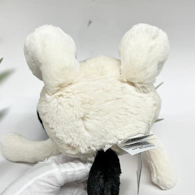jELLYCAT Bashful Lufferty Black and Cream Puppy Big Medium Keyring