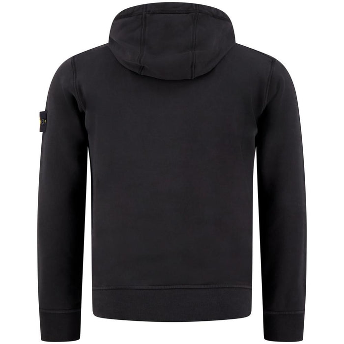 STONE ISLAND Logo Patch Pullover Hoodie Sweatshirt Black Men