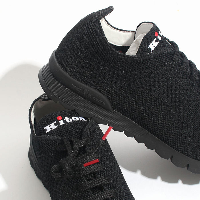 Kiton All Black Mesh Running Sneakers Low Top Men’s