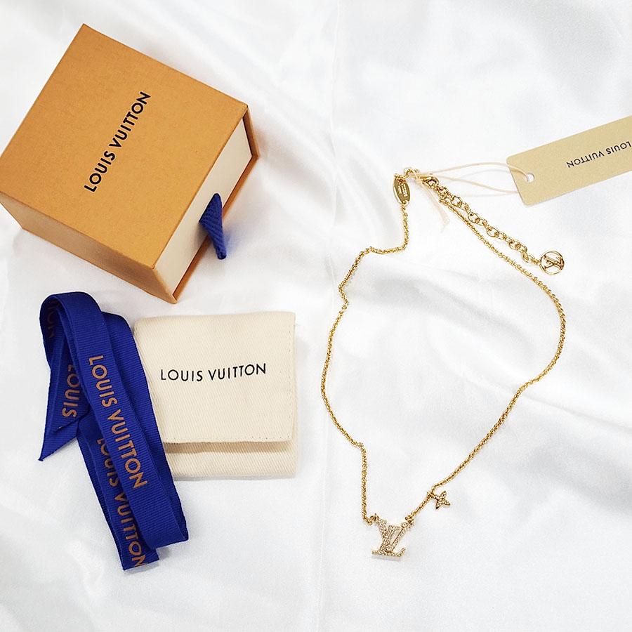 Louis Vuitton Gold-Tone LV Iconic Pendant Necklace for Women