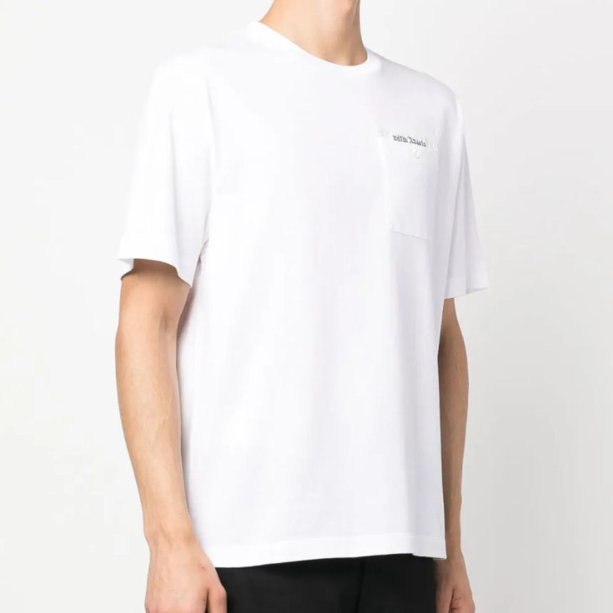 Palm Angels Sartorial Tape Pocket T-Shirt Men White PMAA088E23 JER001