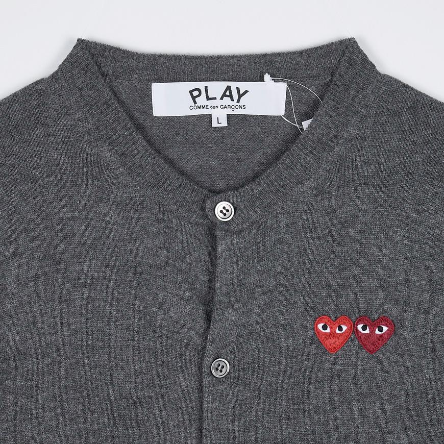 Comme des Garcons Unisex Double Heart Cardigan AX N057 051 GREY
