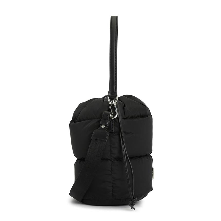 Moncler Karakorum Padded Nylon Bucket Shoulder Bag Black Women