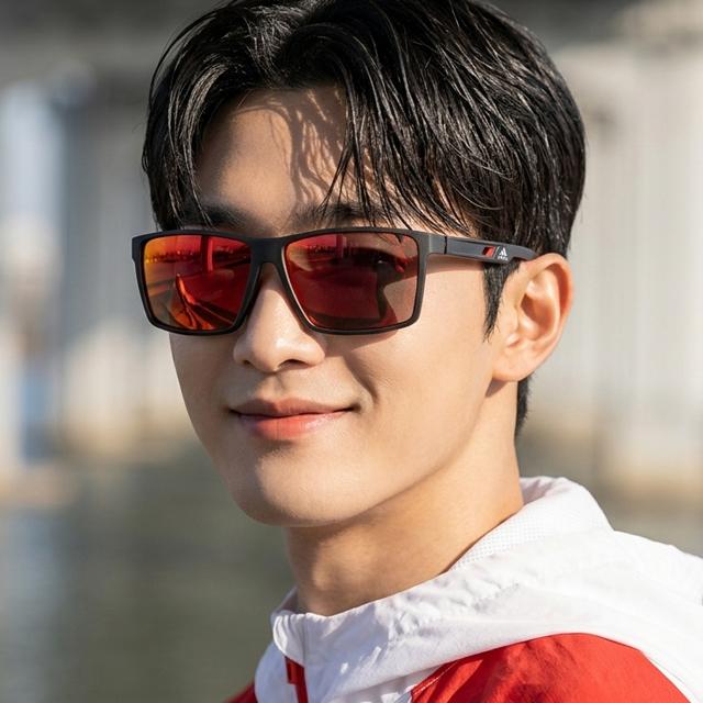 Adidas Sports Sunglasses Mirror Lens Horn-Rim Asian Fit Unisex SP0034F 02L