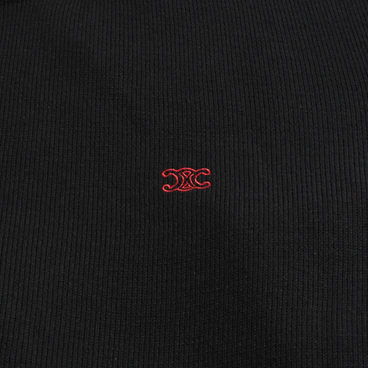 CELINE Embroidered Logo Wool Crewneck Sweater Black