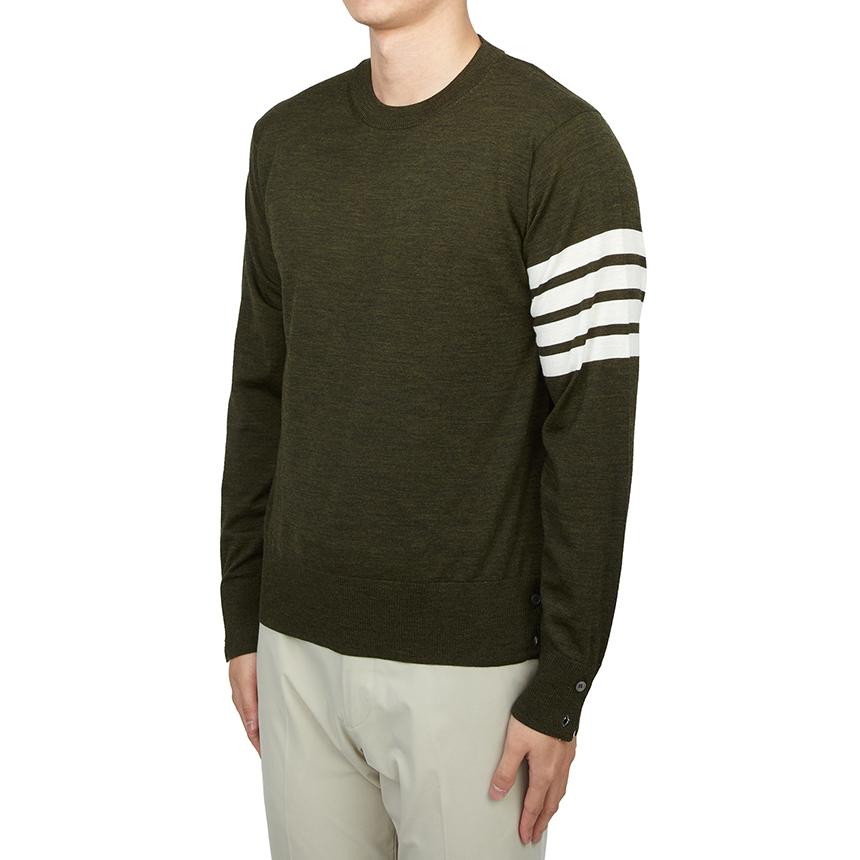 THOM BROWNE Men’s Wool Crewneck Knit Sweater MKA002A Y1014 322